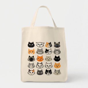 Katzenfacenmuster Cool Kitty Cat Lover's Tragetasche