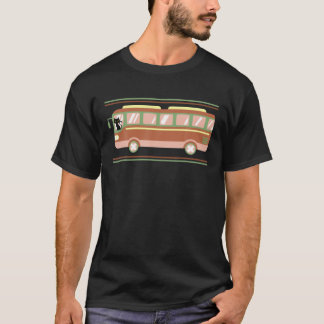 Katzenfahrt mit dem Bus - Retro-Stil T-Shirt