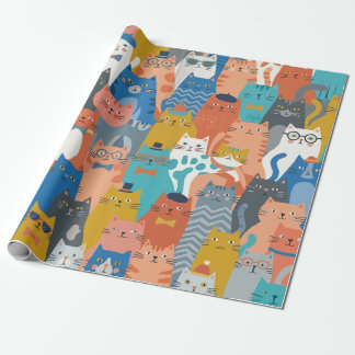 KATZENFAMILIE GESCHENKPAPIER