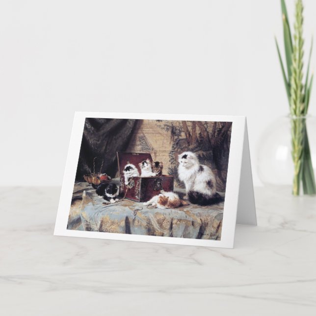 Katzenfamilie, Henriette Ronner-Knip Karte (Vorderseite)