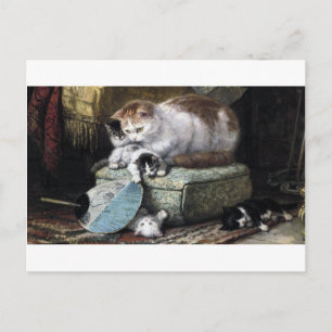 Katzenfamilie, Henriette Ronner-Knip Postkarte