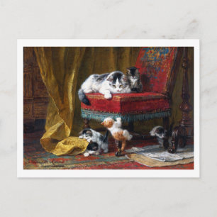 Katzenfamilie, Henriette Ronner-Knip Postkarte