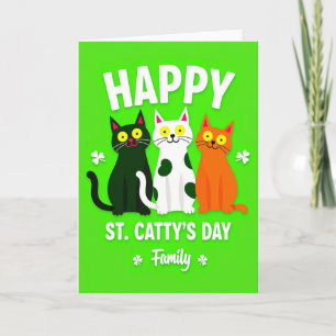 Katzenfamilie St. Cattys Tag Karte