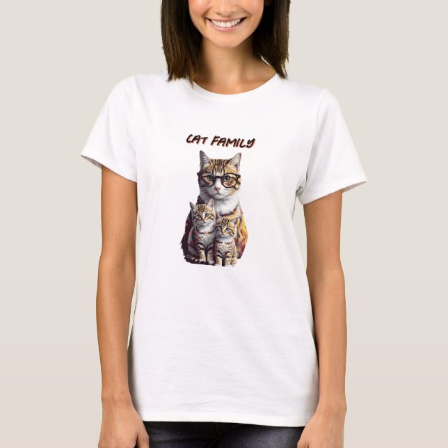 Katzenfamilie T-Shirt (Vorderseite)