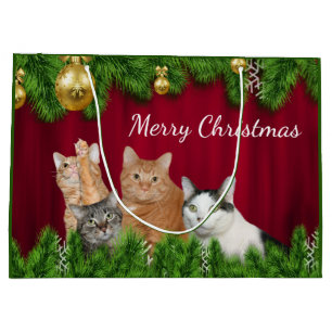 Katzenfamilie Weihnachten Große Geschenktüte