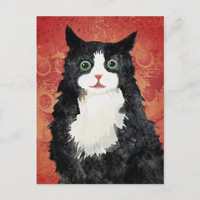 Katzenfarbe Feiertagspostkarte (Vorderseite)