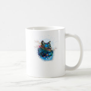 Katzenfarbe und abstrakter Hintergrund Kaffeetasse
