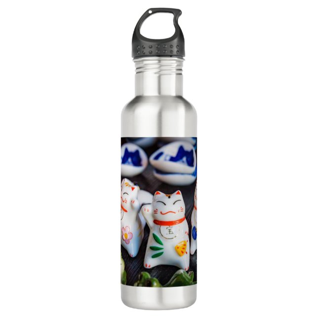 Katzenfiguren werden edelstahlflasche (Vorderseite)