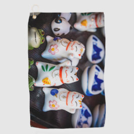 Katzenfiguren werden golfhandtuch