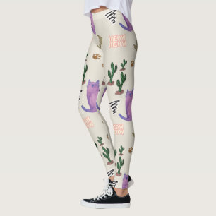 Katzenfisch Kaktus Pfoten Miauen Leggings