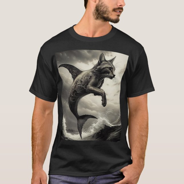 Katzenfisch Mythische Kreatur T-Shirt (Vorderseite)