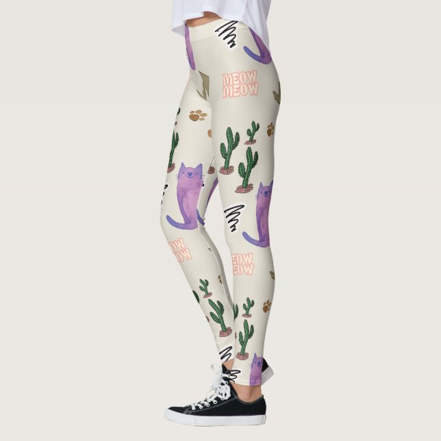 Katzenfische Kaktus Paws Meow Leggings (Links)