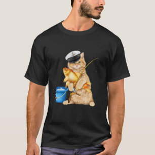 Katzenfischen Geschenk für Fisch- und Katzenliebha T-Shirt