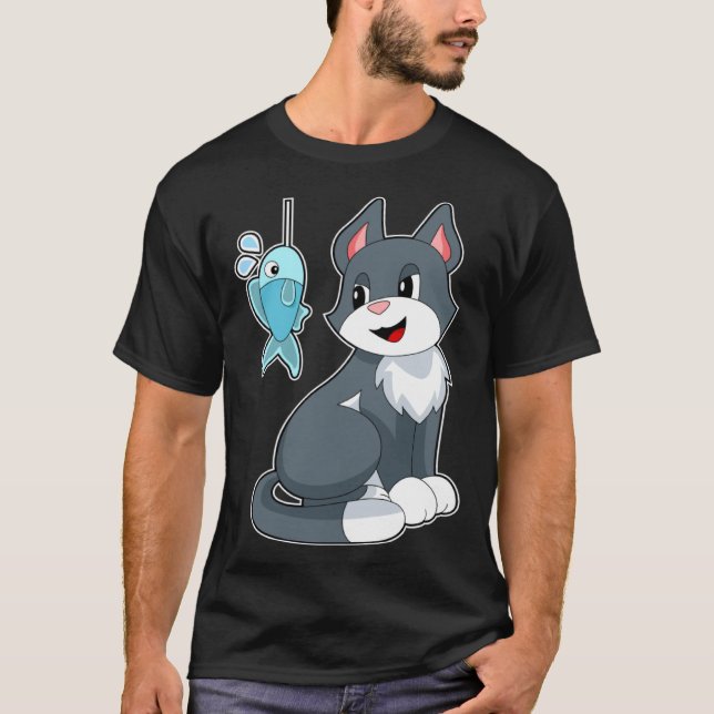 Katzenfischer Fischangeln T-Shirt (Vorderseite)