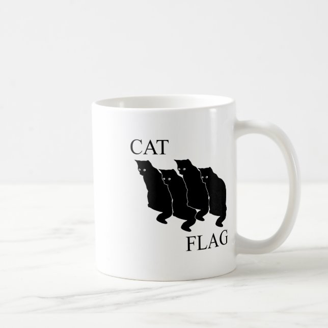 Katzenflagge Funny Black Flag Kaffeetasse (Rechts)