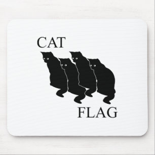 Katzenflagge Funny Black Flag Mousepad