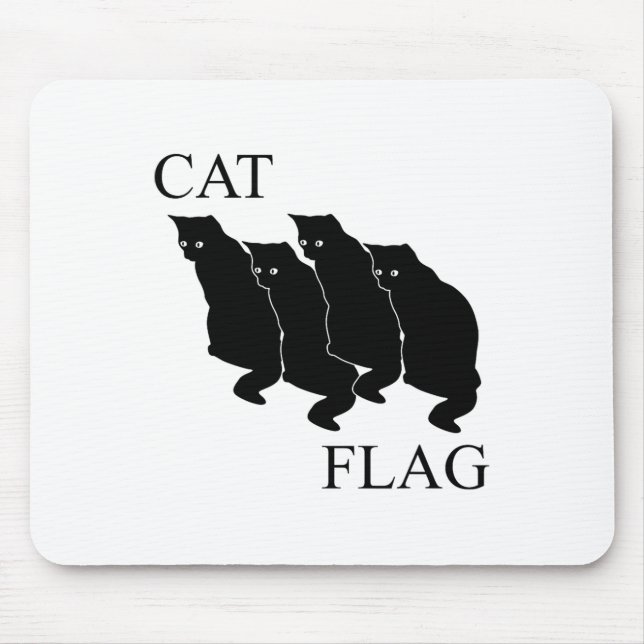 Katzenflagge Funny Black Flag Mousepad (Vorne)