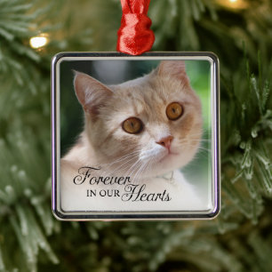 Katzenfoto für Immer in Unseren Herzen Ornament Aus Metall