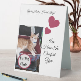 Katzenfoto, Zitate vorne und hinten, Pfote, Herz, Tischaufsteller