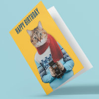 Katzenfotograf in vintage Pullover anpassbar
