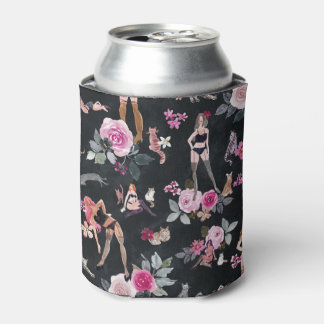 KATZENFRAU FLORAL Sinnliches Schwarz Dosenkühler