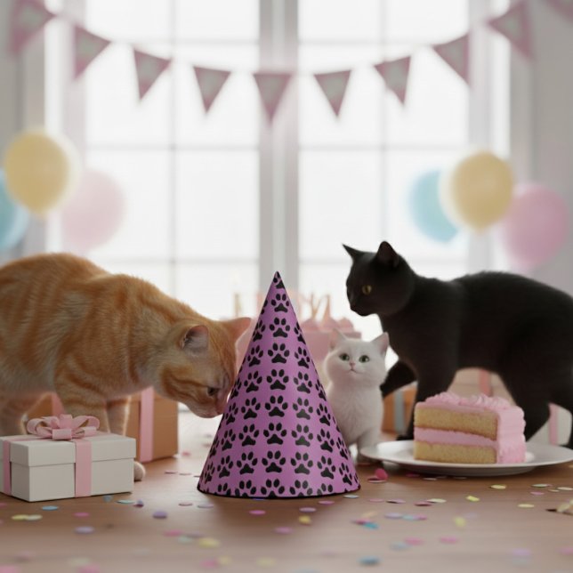 Katzenfußabdruck-Partyhut Partyhütchen (Von Creator hochgeladen)