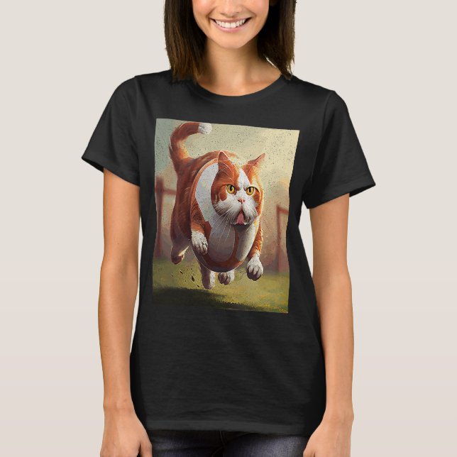 Katzenfußball und Eier T-Shirt (Vorderseite)