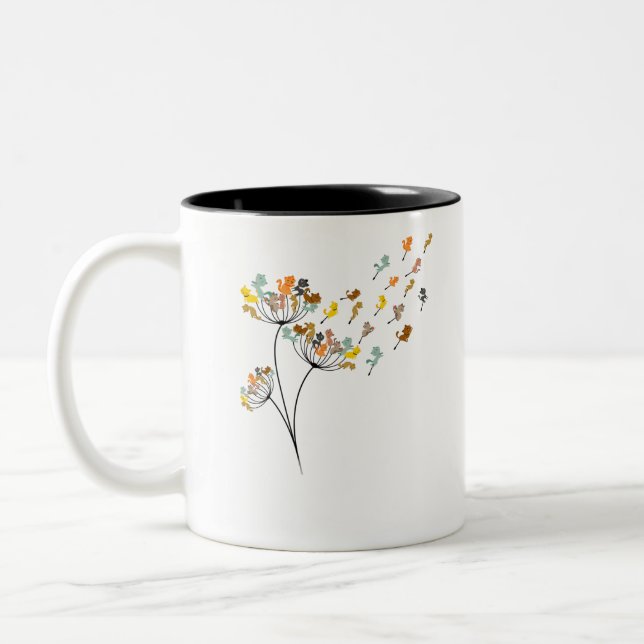 Katzenfutter Blume Farbige Katze Zweifarbige Tasse (Links)