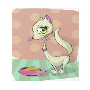 Katzenfutter zum Frühstück Gourmet Notizblock