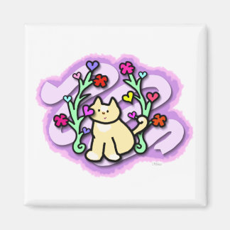 Katzengarten gefüllt mit Liebe und Farbe Magnet