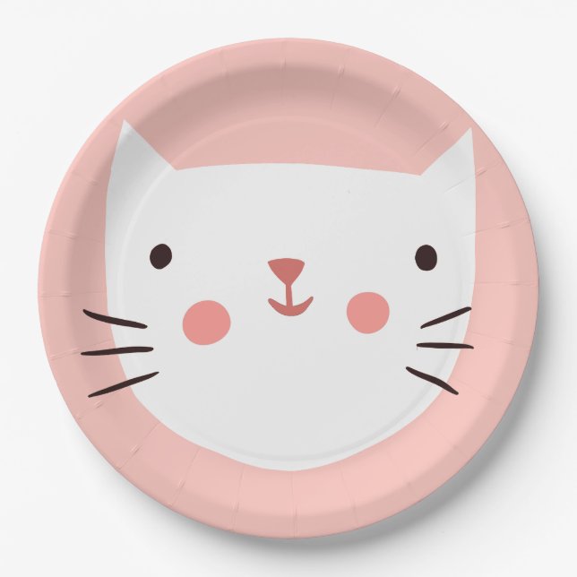 Katzengeburt-Kids-Papier Pappteller (Vorderseite)