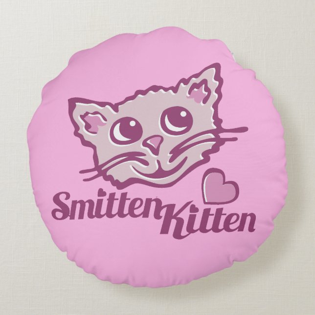 Katzengefieder Rundes Kissen (Rückseite)