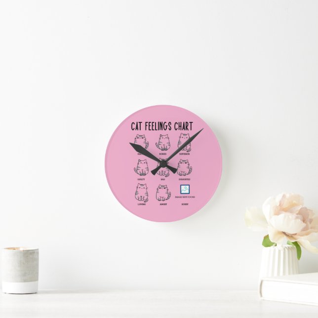 Katzengefühlsdiagramm Runde Wanduhr (Zuhause)
