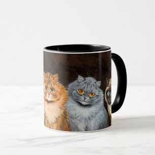 Katzengemälde in einer Reihe von Louis Wain Tasse