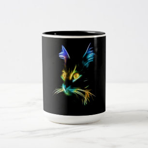 Katzengeschenk Die Katzenwand bunt wirklich nett Zweifarbige Tasse