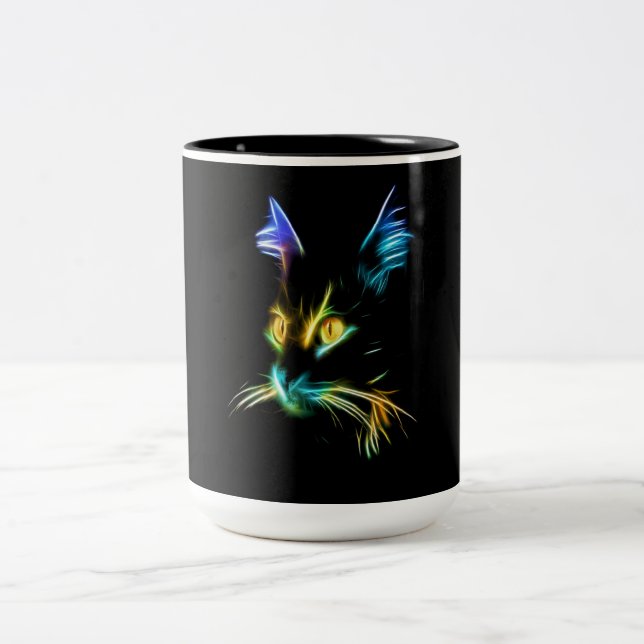 Katzengeschenk| Die Katzenwand bunt wirklich nett Zweifarbige Tasse (Mittel)