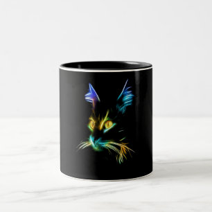 Katzengeschenk Die Katzenwand bunt wirklich nett Zweifarbige Tasse