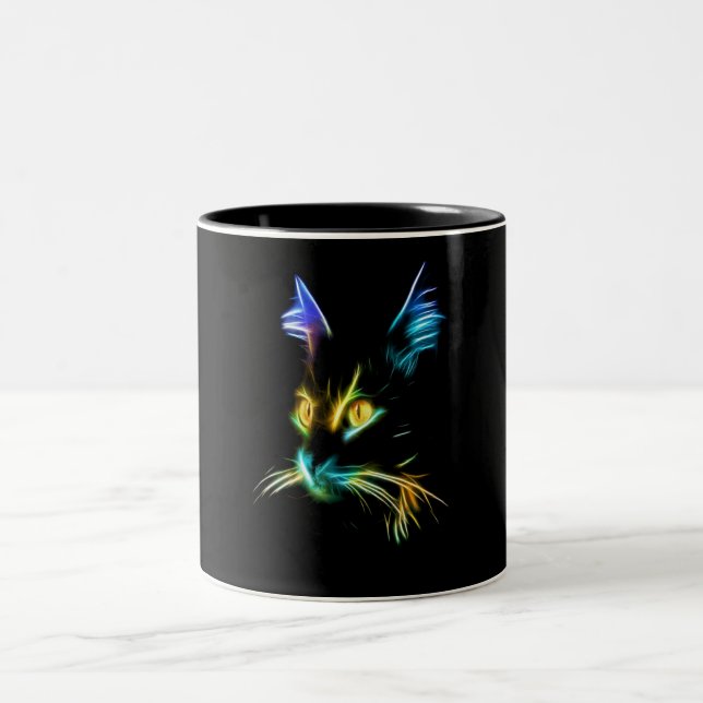 Katzengeschenk| Die Katzenwand bunt wirklich nett Zweifarbige Tasse (Mittel)
