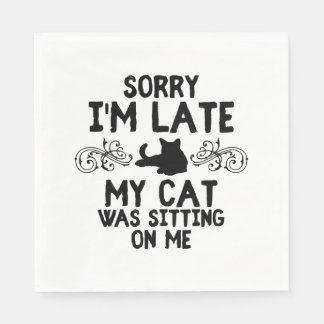 Katzengeschenk unpünktlich Katzenliebhaber Serviette