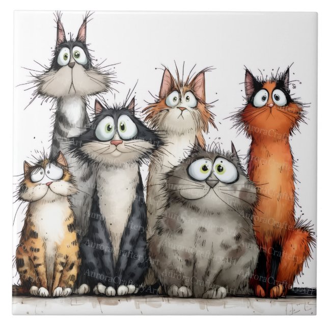 Katzengeschichten mit Launen Fliese (Vorderseite)