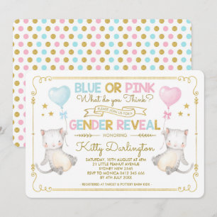 Katzengeschlecht offenbart Kitten Baby Shower Boy  Einladung