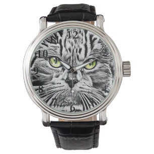 Katzengesicht Armbanduhr
