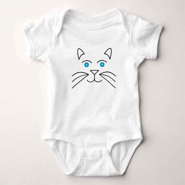 Katzengesicht Baby Strampler (Vorderseite)