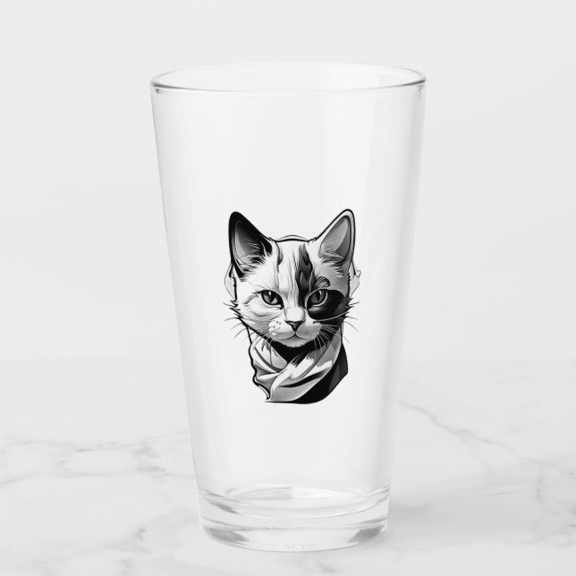 Katzengesicht Glas (Vorderseite)