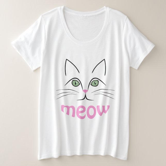Katzengesicht Große Größe T-Shirt (Design vorne)