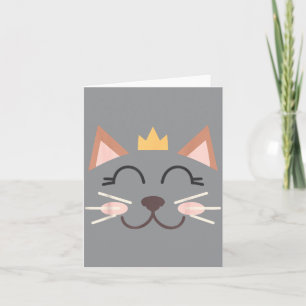 Katzengesicht-Kronen-König-Halloween-Kostüm Karte