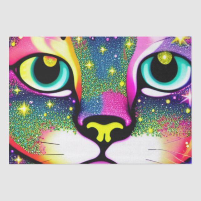 Katzengesicht Naher Pop Art Seidenpapier (Vorderseite)