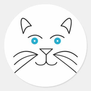 Katzengesicht Runder Aufkleber