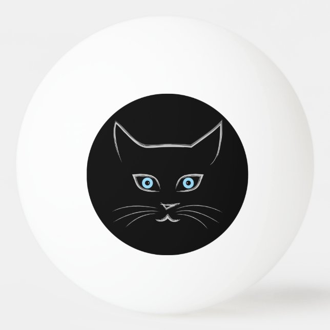 Katzengesicht Tischtennisball (Vorderseite)