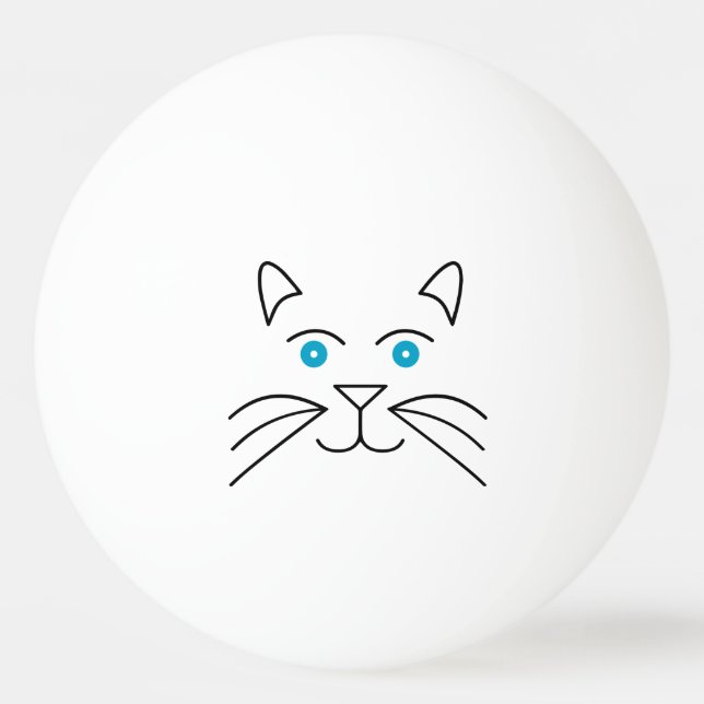 Katzengesicht Tischtennisball (Vorderseite)
